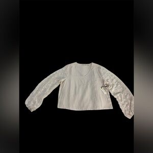 NWT Liberty Love Womens Chiffon Blouse Size M V-Neck Sheer Long Sleeve Boho Top